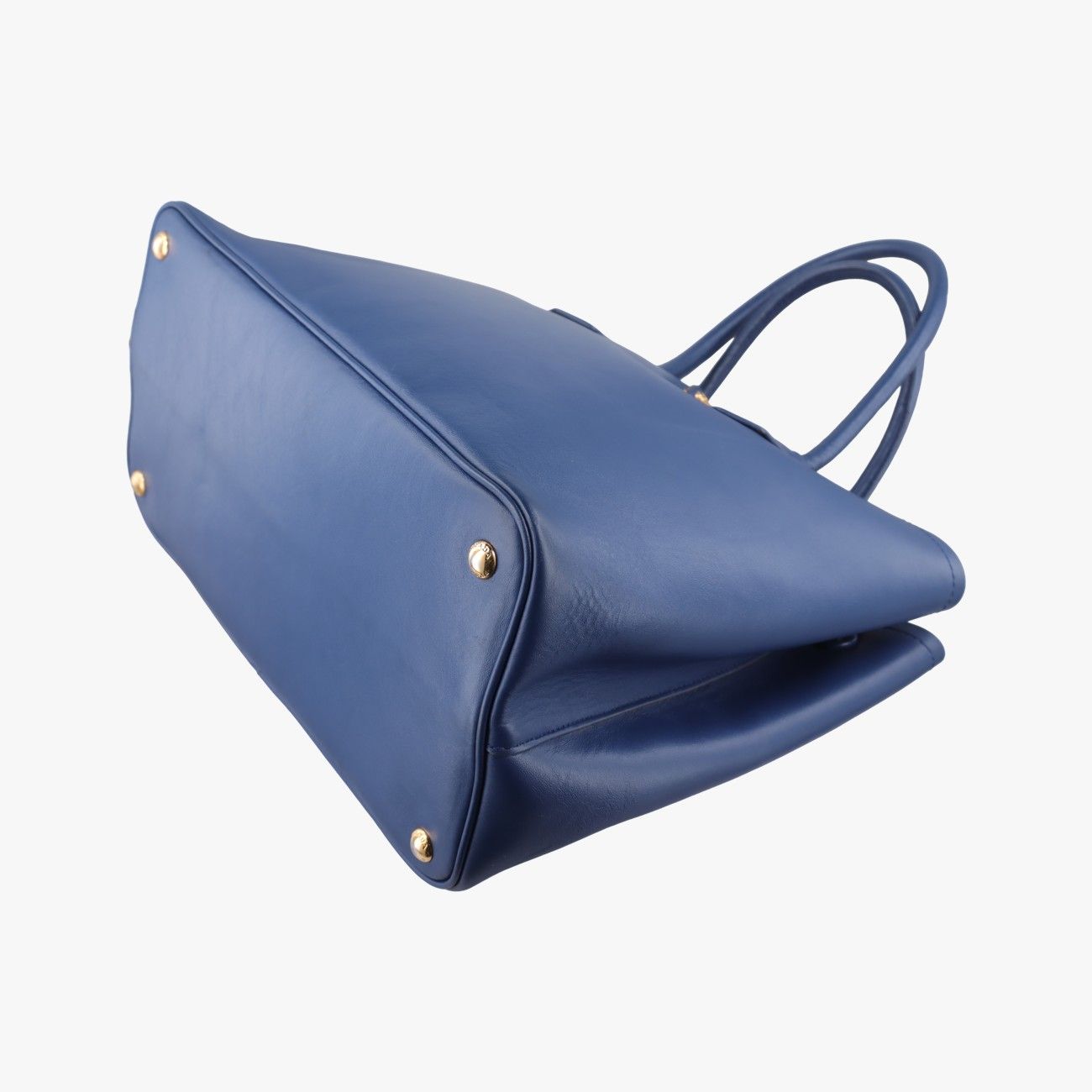 Prada Double Cuir Blue Saffiano Leather Handbag — view 4