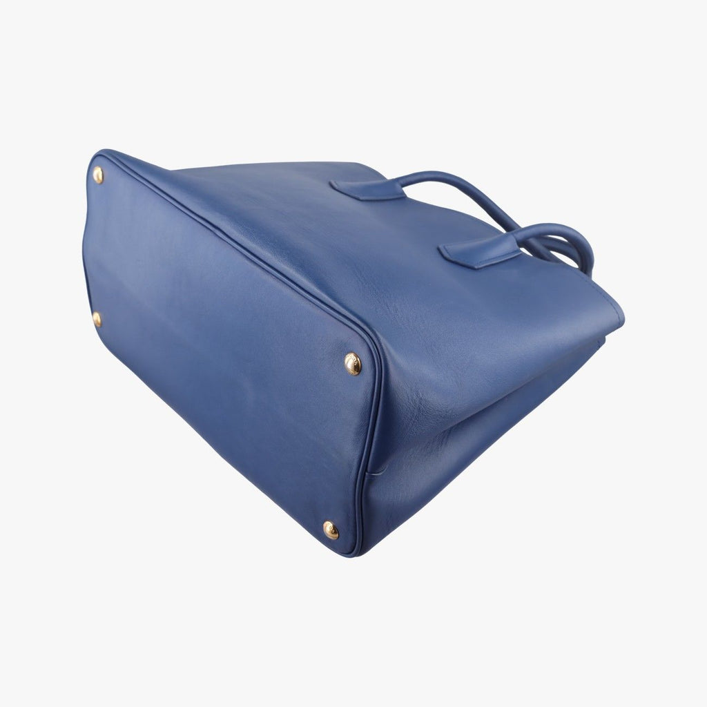 Prada Double Cuir Blue Saffiano Leather Handbag — view 6