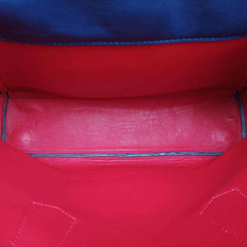 Prada Double Cuir Blue Saffiano Leather Handbag — view 9