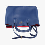 Prada Double Cuir Blue Saffiano Leather Handbag — view 8