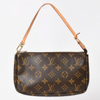 Louis Vuitton Pochette Accessoires Pouch Monogram Brown Leather