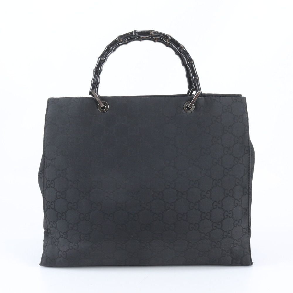 Gucci Bambu GG Nylon 002 Handbag Tote Black — view 3