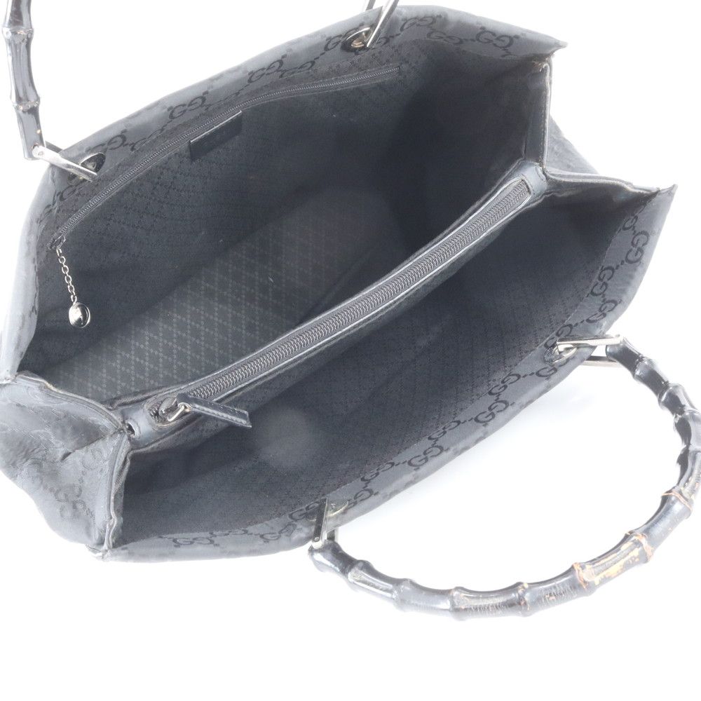 Gucci Bambu GG Nylon 002 Handbag Tote Black — view 7