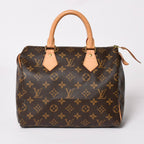 Louis Vuitton Speedy 25 Handbag Monogram Leather Brown Gold