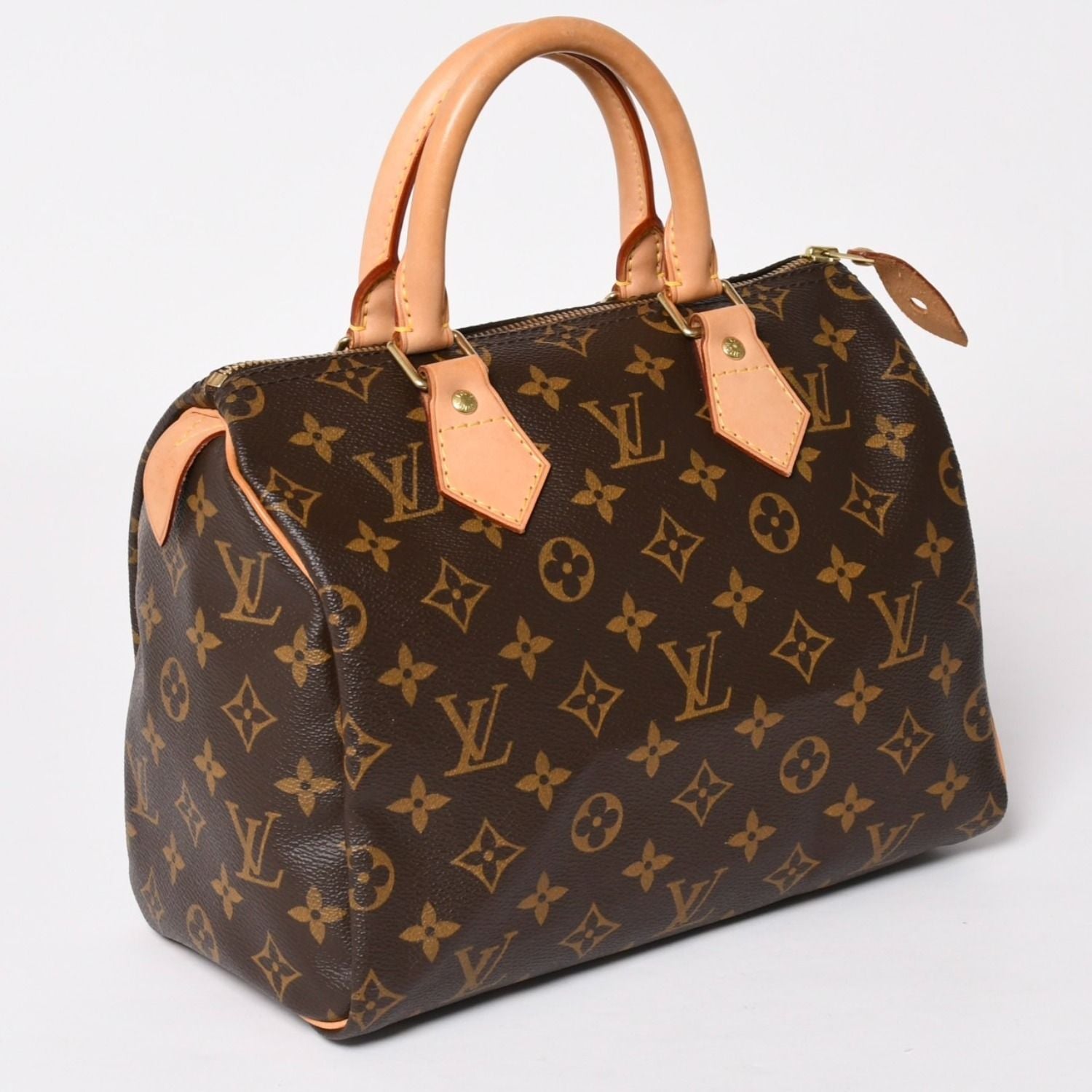 Louis Vuitton Speedy 25 Handbag Monogram Leather Brown Gold — view 3
