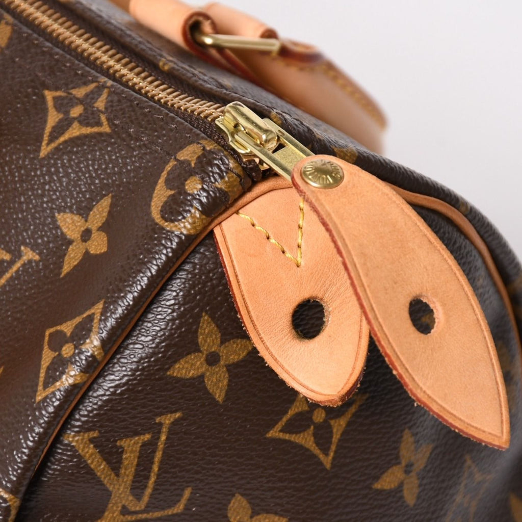 Louis Vuitton Speedy 25 Handbag Monogram Leather Brown Gold — view 8