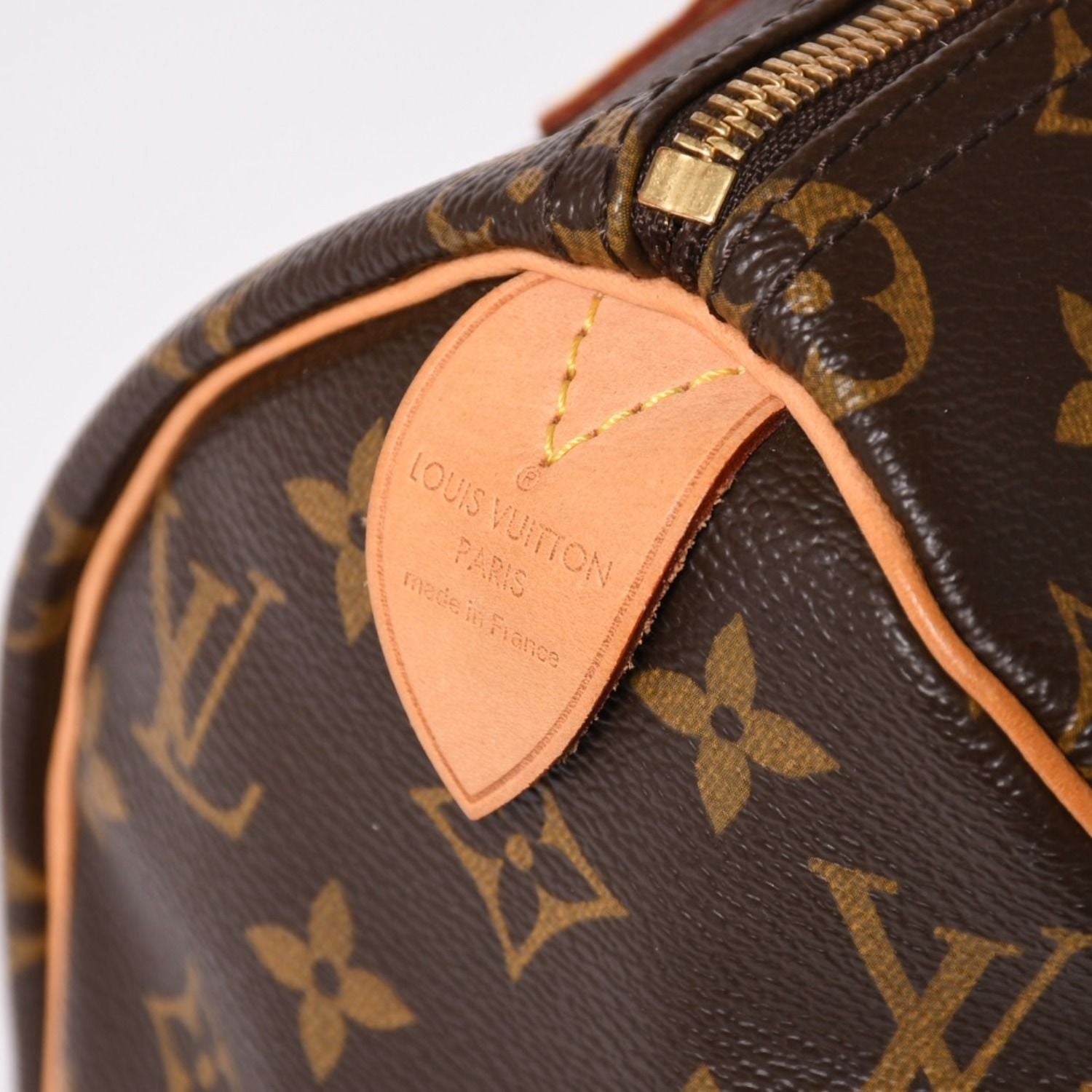 Louis Vuitton Speedy 25 Handbag Monogram Leather Brown Gold — view 7