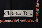 Dior Scarf Vintage CD Logo Flower Pattern Black — view 6