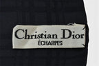 Dior Scarf Vintage CD Logo Flower Pattern Black — view 7
