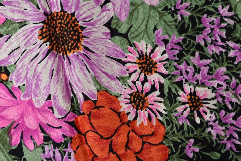 Dior Scarf Vintage CD Logo Flower Pattern Black — view 4
