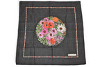 Dior Scarf Vintage CD Logo Flower Pattern Black