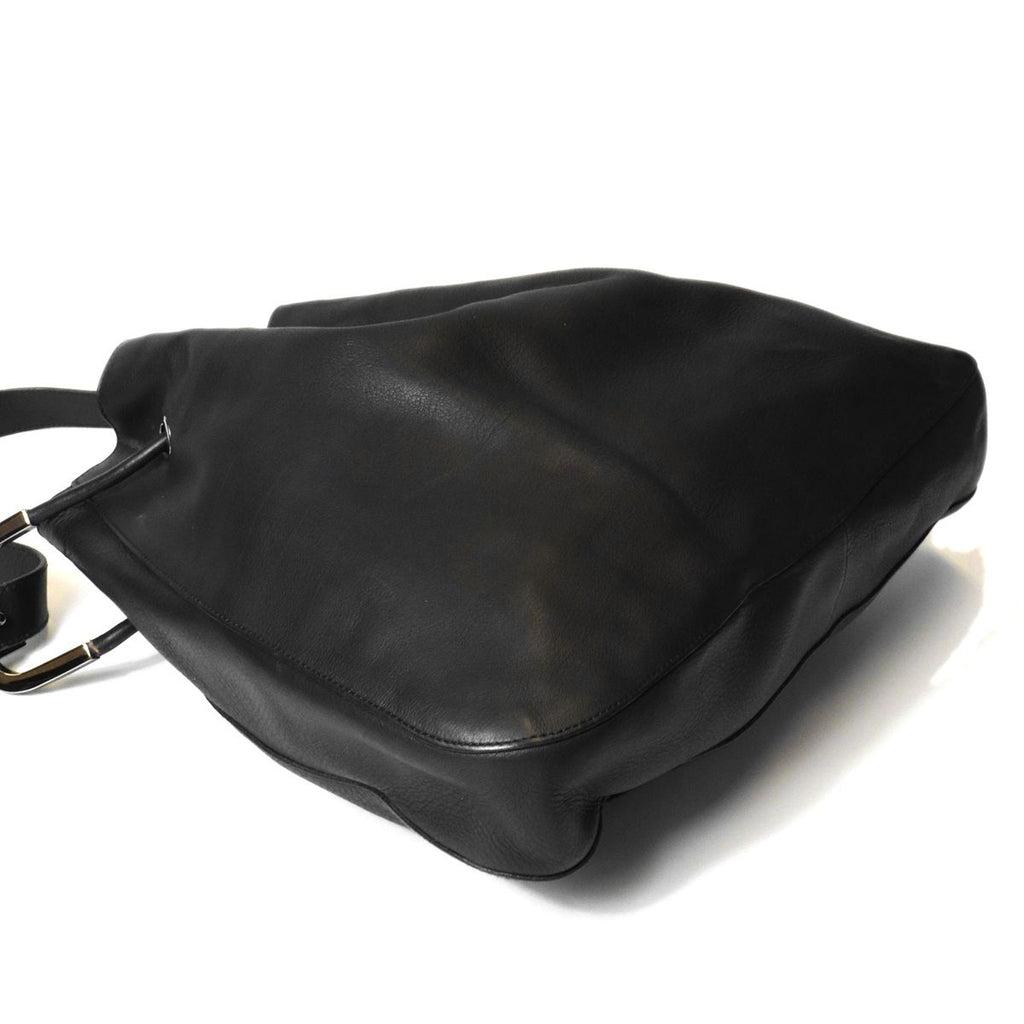 Gucci 001 Shoulder Bag Drawstring Leather Black — view 8