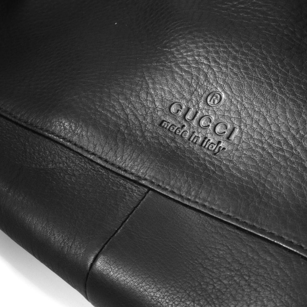 Gucci 001 Shoulder Bag Drawstring Leather Black — view 4