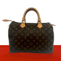 Louis Vuitton Speedy 30 Monogram Pattern Leather Mini Boston Bag Brown