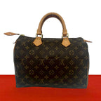 Louis Vuitton Speedy 30 Monogram Pattern Leather Mini Boston Bag Brown