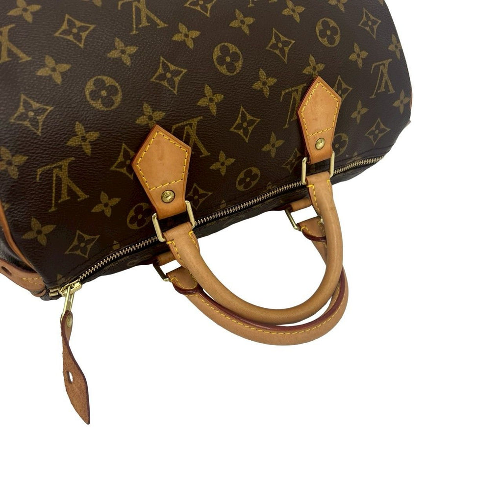 Louis Vuitton Speedy 30 Monogram Pattern Leather Mini Boston Bag Brown — view 4