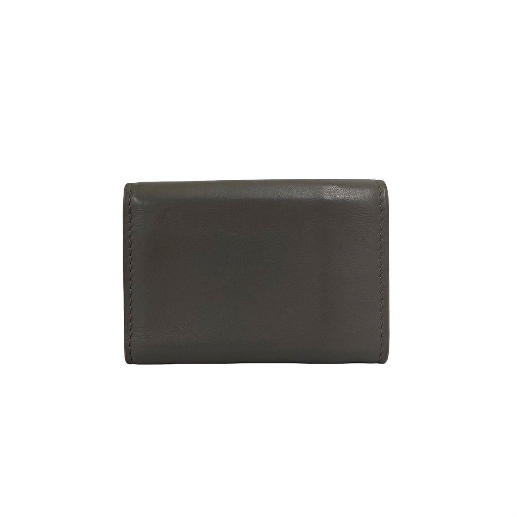 Saint Laurent Box Origami Tiny Wallet YSL Logo Leather Trifold Gray — view 2