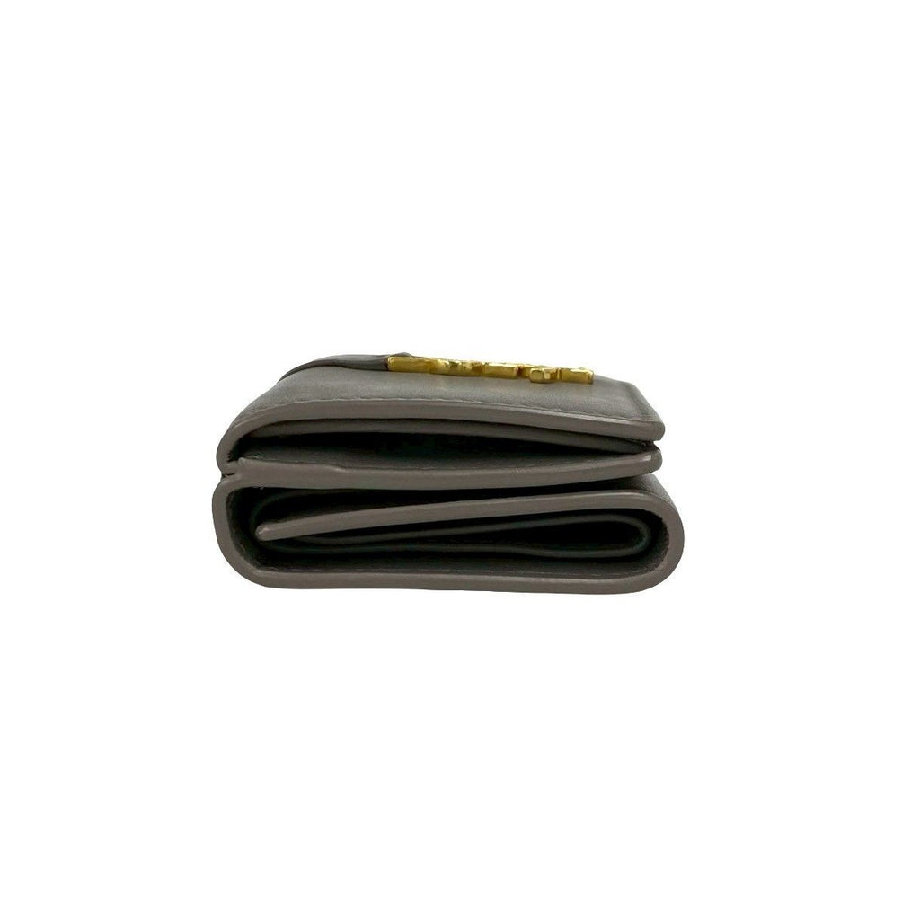 Saint Laurent Box Origami Tiny Wallet YSL Logo Leather Trifold Gray — view 4