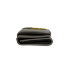 Saint Laurent Box Origami Tiny Wallet YSL Logo Leather Trifold Gray — view 4