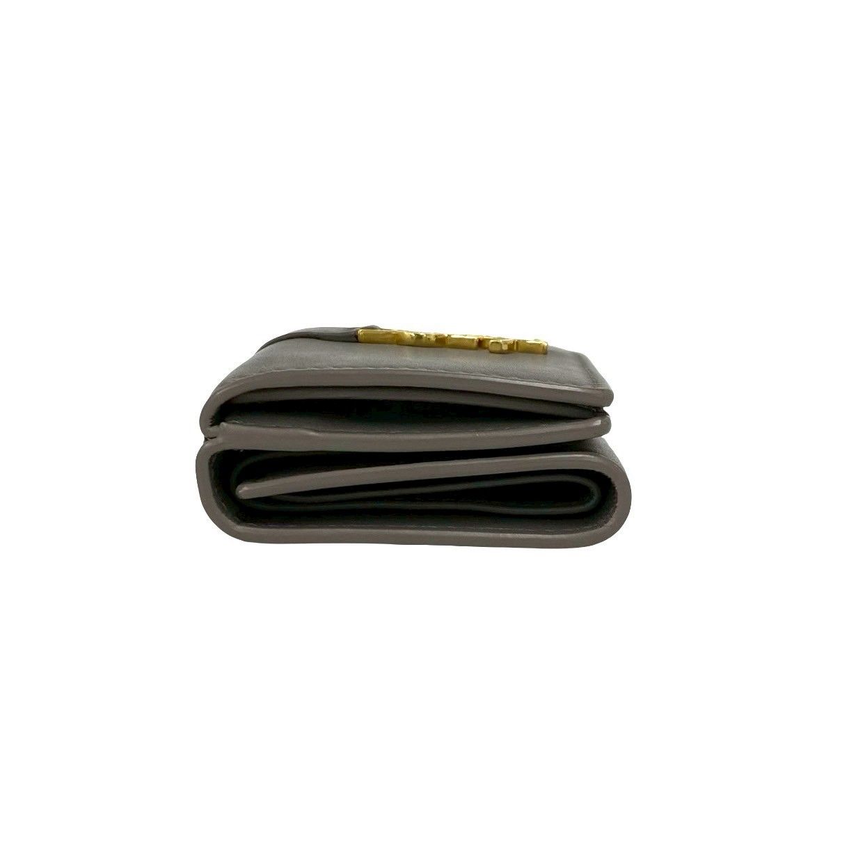 Saint Laurent Box Origami Tiny Wallet YSL Logo Leather Trifold Gray — view 4
