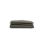 Saint Laurent Box Origami Tiny Wallet YSL Logo Leather Trifold Gray — view 6