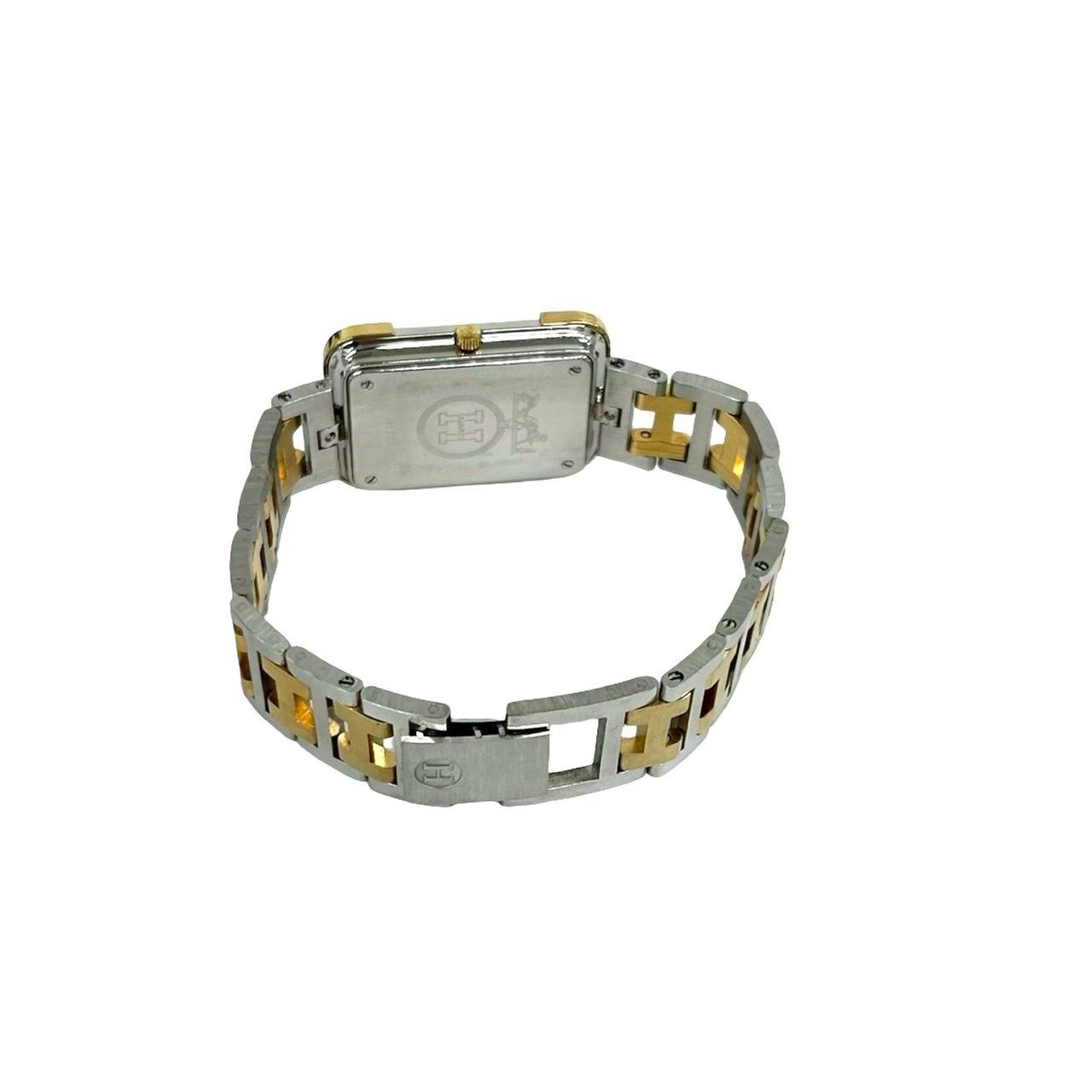 Hermes Vintage Croajour Logo Stainless Steel Watch Wrist Gold Silver — view 9