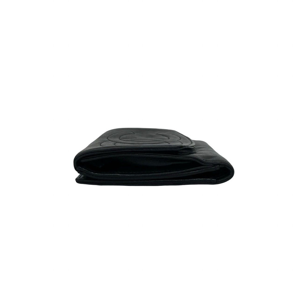 Chanel Card Seal Edition Vintage CC Logo Lambskin Leather Bifold Wallet Black — view 4