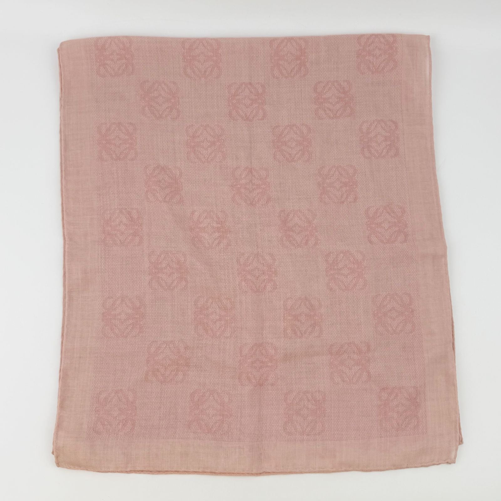 Loewe Anagram All Over Pattern Large Shawl Silk Pink Vintage Scarf — view 3