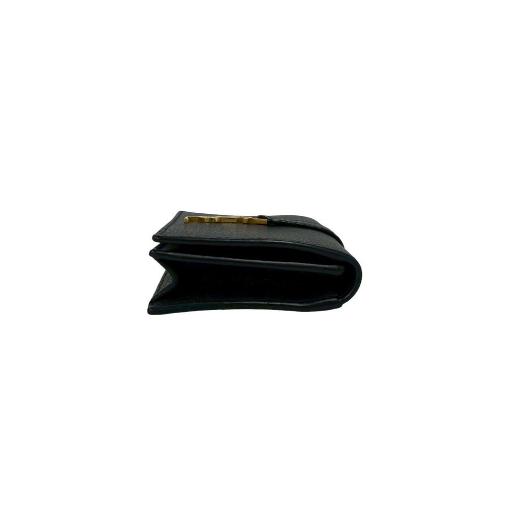 Saint Laurent YSL Cassandra Logo Leather Card Case Business Holder Black — view 5