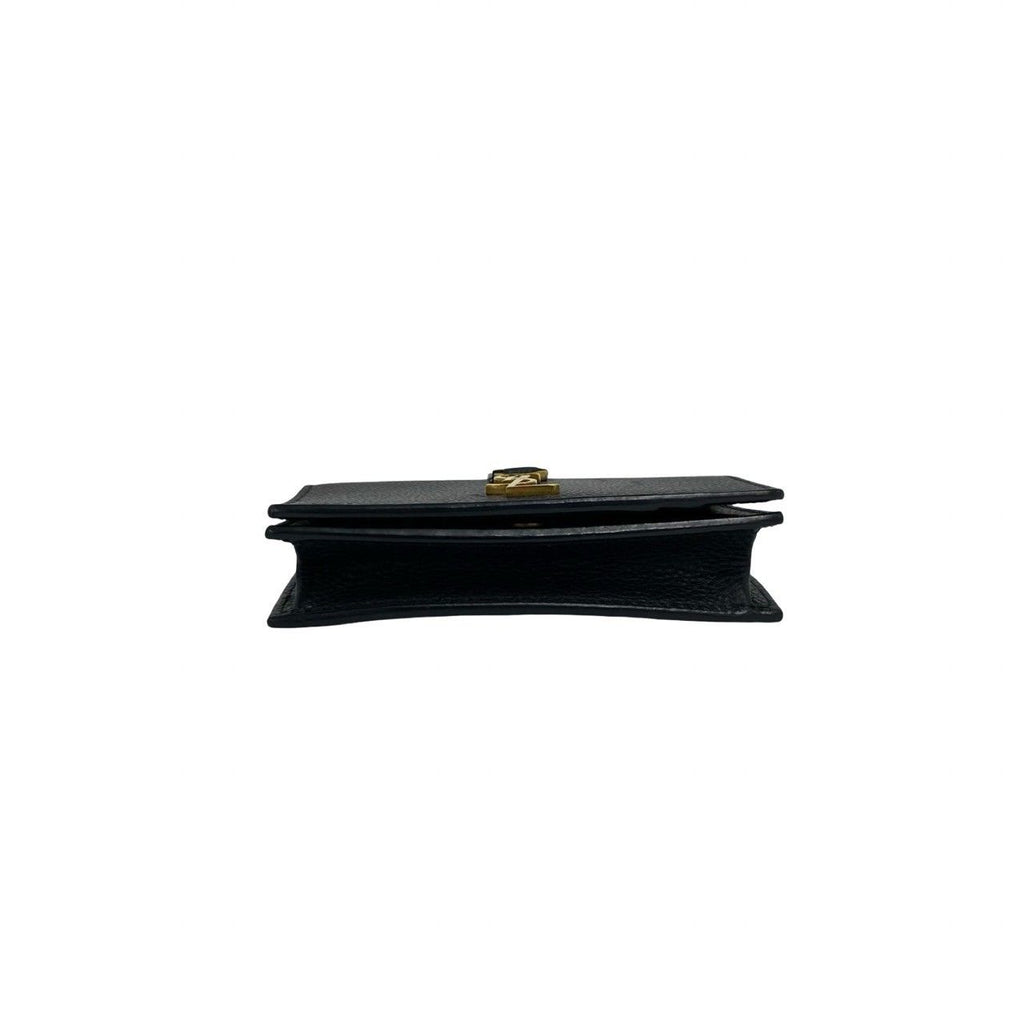 Saint Laurent YSL Cassandra Logo Leather Card Case Business Holder Black — view 6