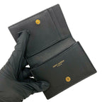 Saint Laurent YSL Cassandra Logo Leather Card Case Business Holder Black — view 7