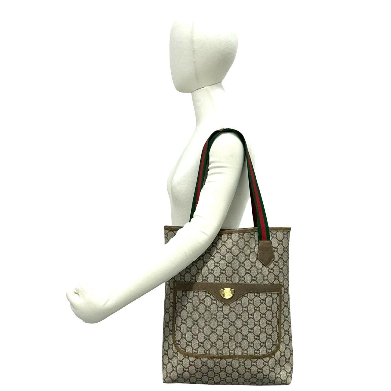 Gucci Vintage Sherry Line Plus Leather Tote Brown — view 2