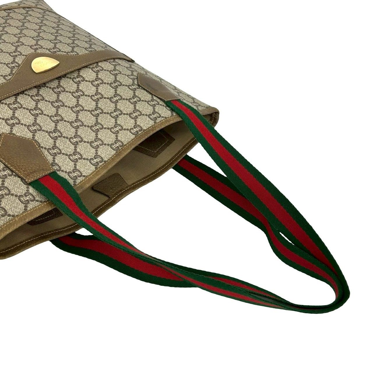 Gucci Vintage Sherry Line Plus Leather Tote Brown — view 4