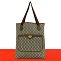 Gucci Vintage Sherry Line Plus Leather Tote Brown