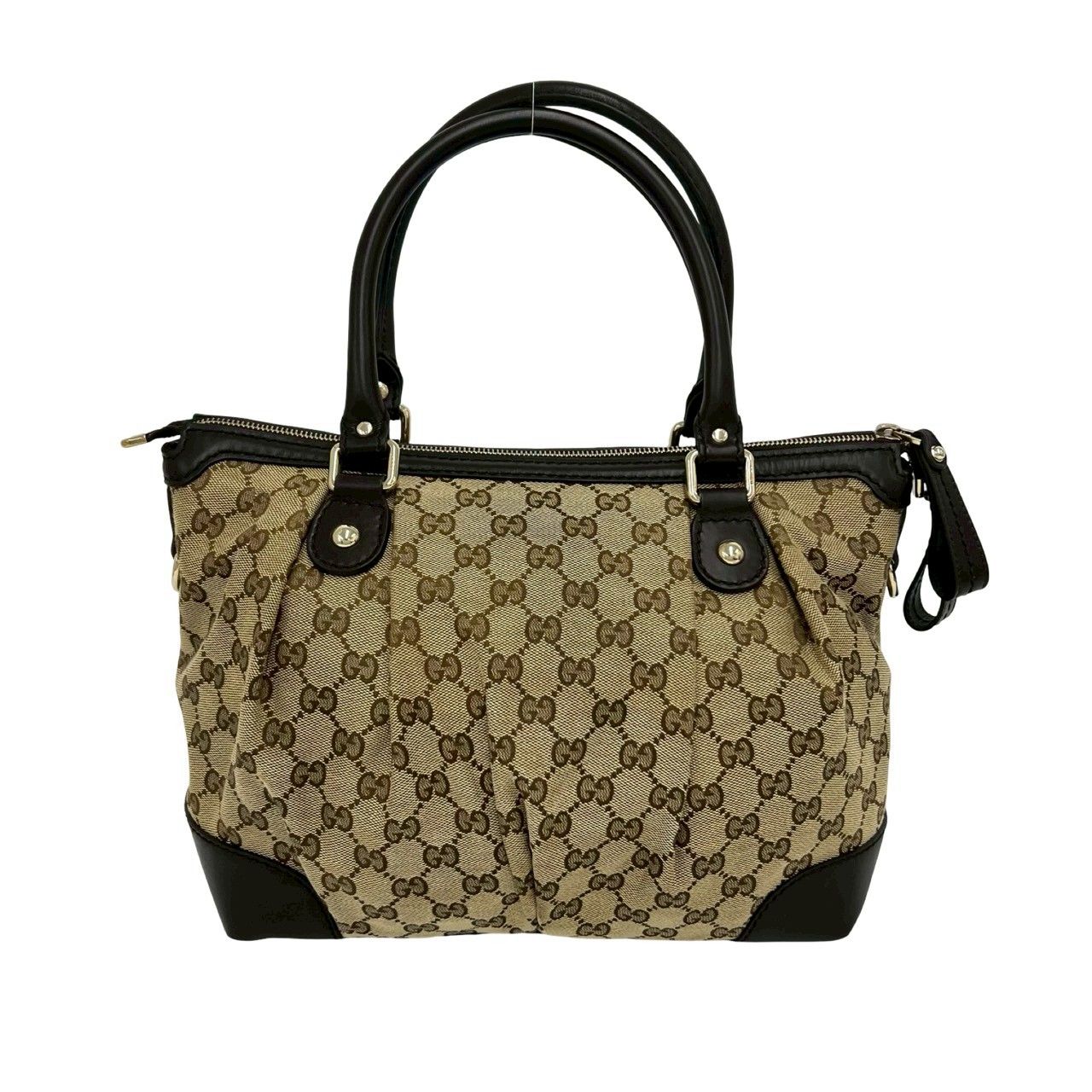 Gucci Ski GG Canvas Leather 2-Way Mini Tote Shoulder Bag Brown — view 3