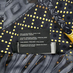 Gucci Fur Trim Silk Shawl Black Vintage Scarf — view 6