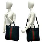 Gucci Sherry Line Canvas Leather 2-Way Shoulder Bag Business Black — view 2