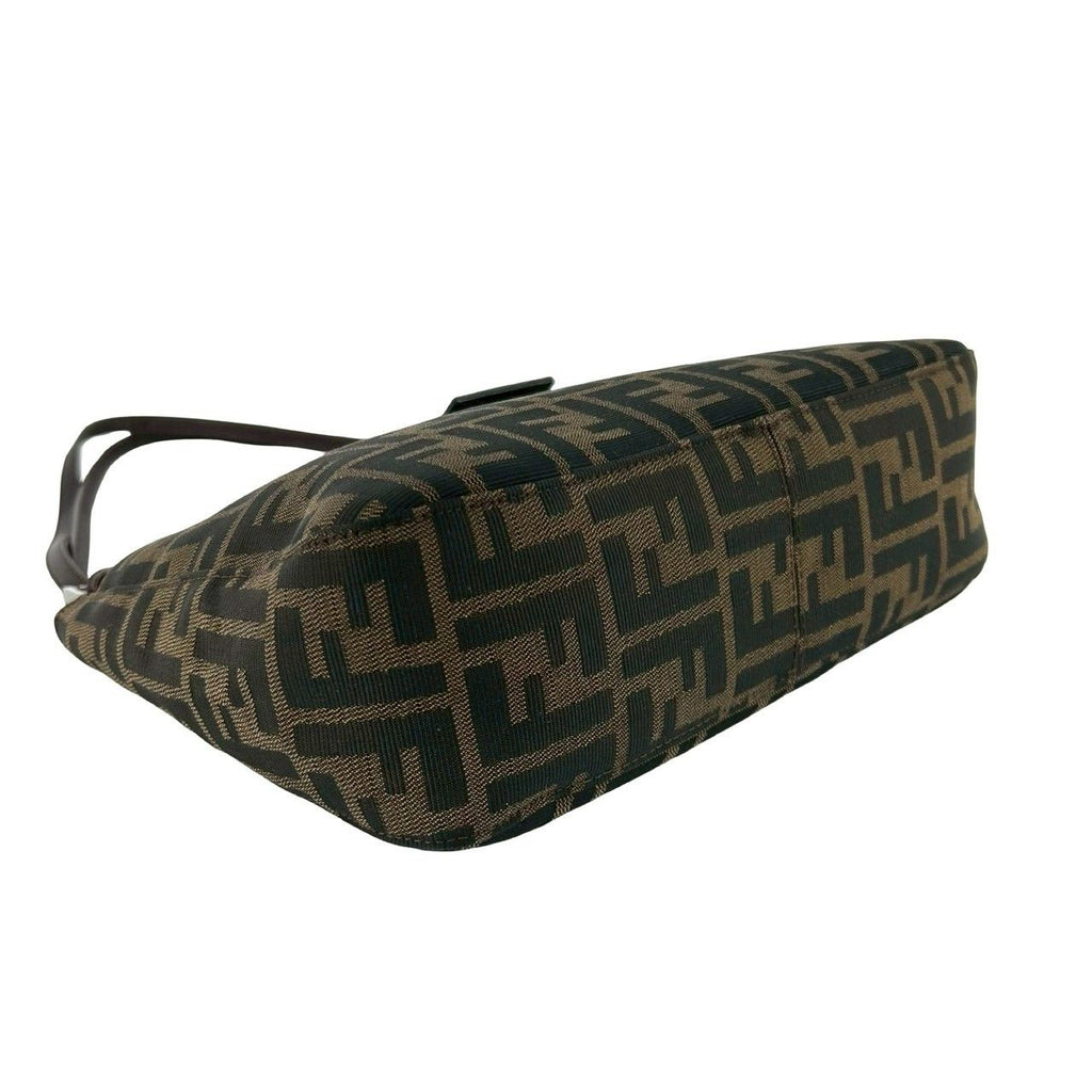 Fendi Vintage Zucca FF Pattern Canvas Leather Shoulder Bag Brown — view 7