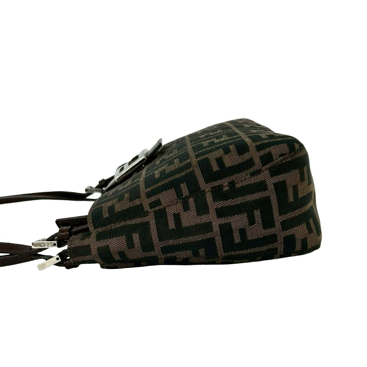 Fendi Vintage Zucca FF Pattern Canvas Leather Shoulder Bag Brown — view 5