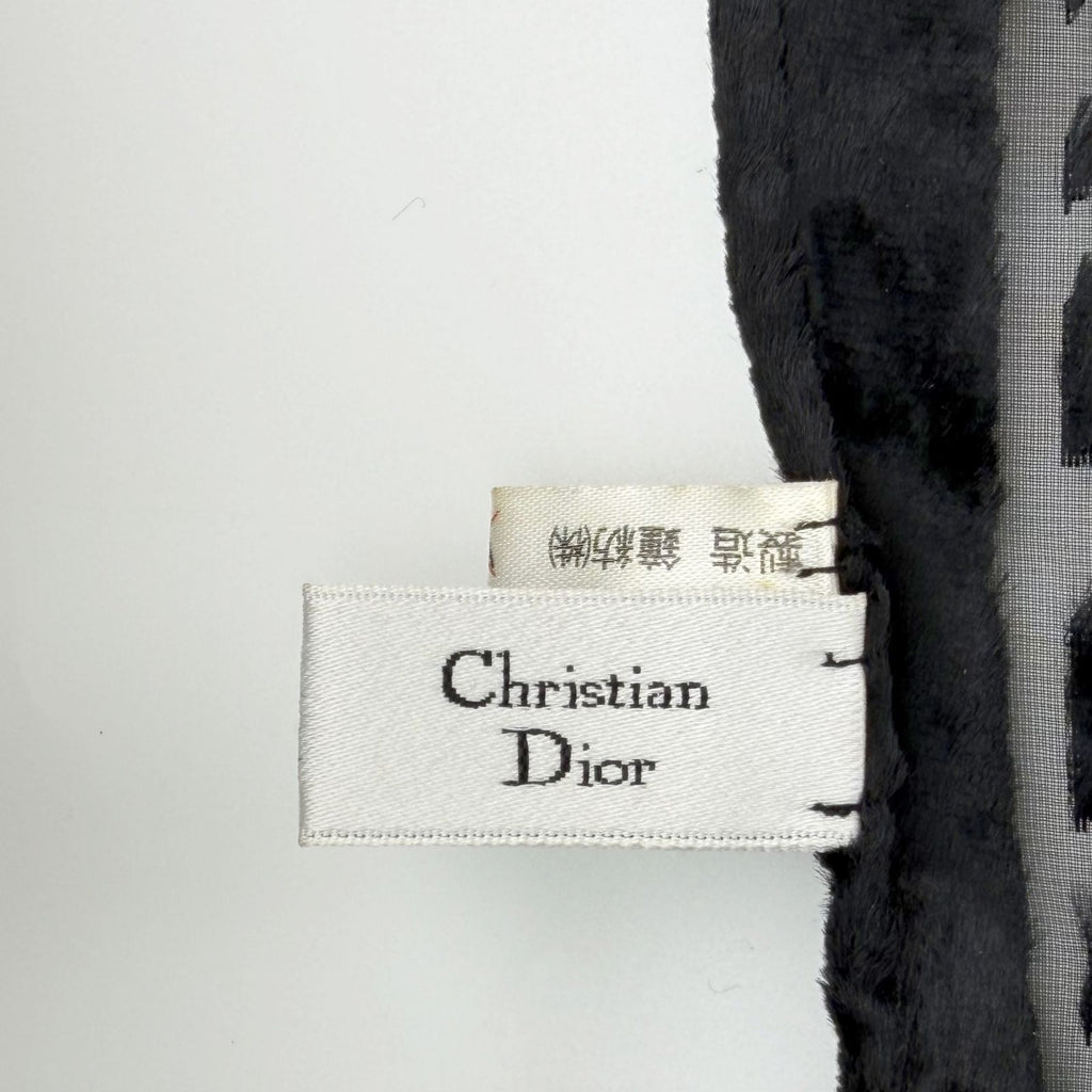 Dior Trotter Oblique Large Scarf Silk Black Vintage — view 6