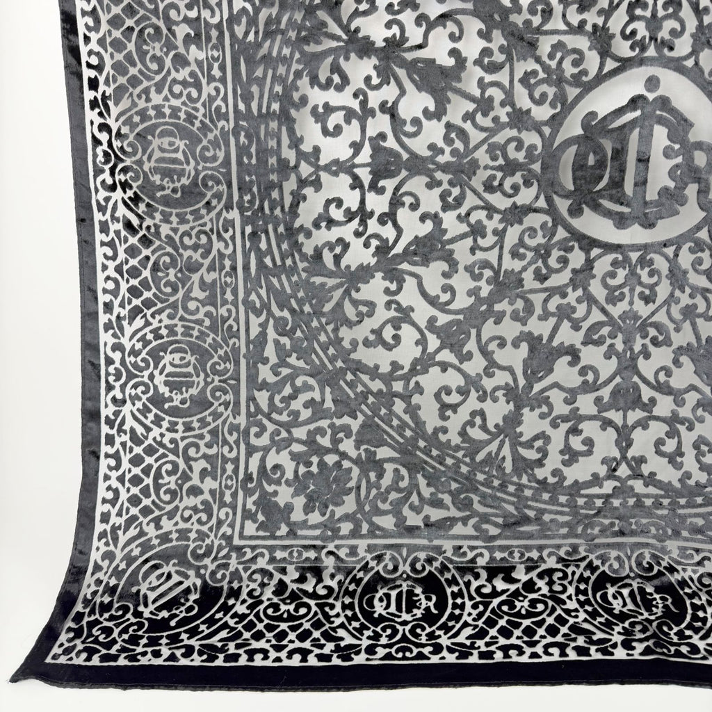 Dior Trotter Oblique Large Scarf Silk Black Vintage — view 4