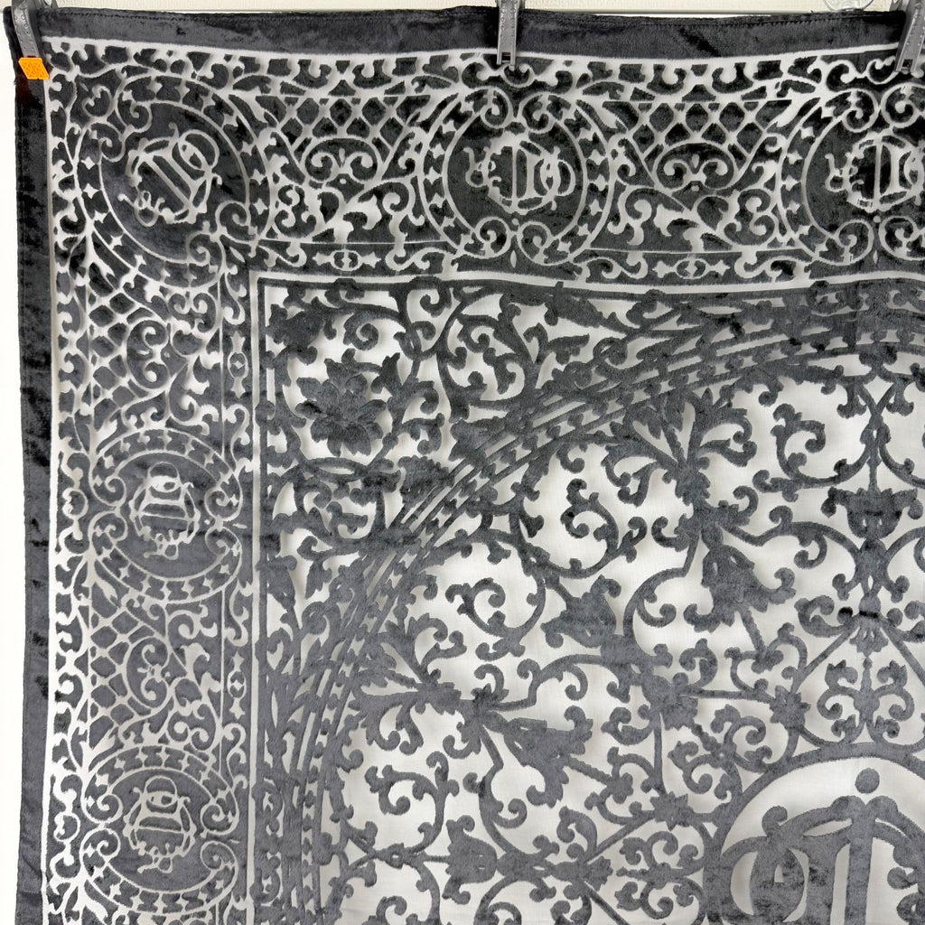 Dior Trotter Oblique Large Scarf Silk Black Vintage — view 2
