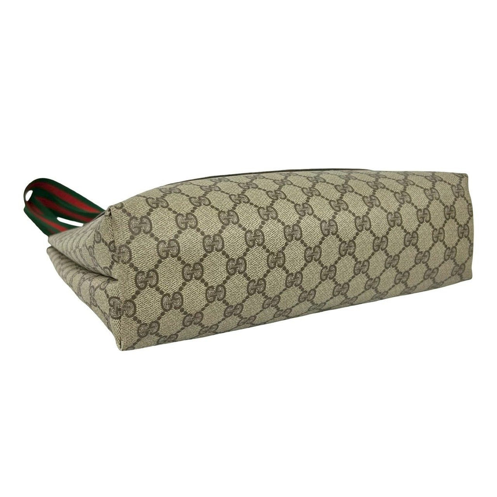 Gucci Vintage Sherry Line GG Logo Leather Tote Brown — view 7