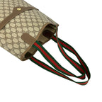 Gucci Vintage Sherry Line GG Logo Leather Tote Brown — view 4