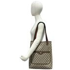 Gucci Vintage Sherry Line GG Logo Leather Tote Brown — view 2