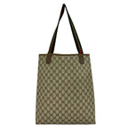 Gucci Vintage Sherry Line GG Logo Leather Tote Brown — view 3