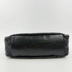 Chanel Wild Stitch CC Logo Shoulder Bag Leather Black Silver Vintage — view 9