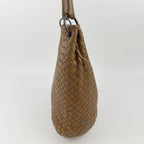 Bottega Veneta Intrecciato Hobo Shoulder Bag Leather Camel Brown Vintage — view 5