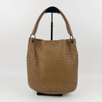 Bottega Veneta Intrecciato Hobo Shoulder Bag Leather Camel Brown Vintage — view 2