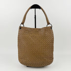 Bottega Veneta Intrecciato Hobo Shoulder Bag Leather Camel Brown Vintage — view 3